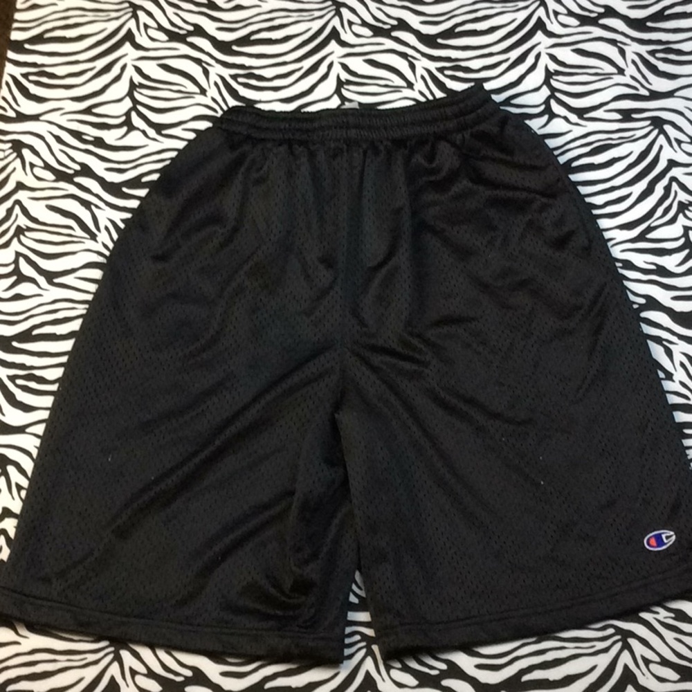 Champion Large Mesh Gym Shorts Black